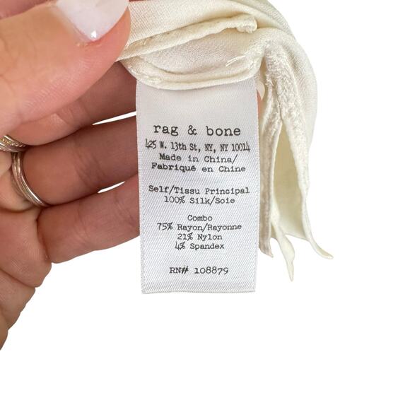 Rag & Bone Maude 100% Silk Georgette Ivory Cream Tank Sleeveless Top - Picture 11 of 12